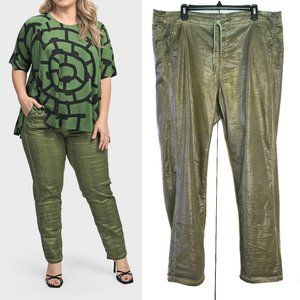 Alembika Iconic Stretch Jeans Metallic sz 6 (fits 14/16)